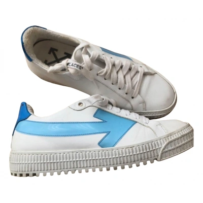 Pre-owned Off-white Arrow Leather Trainers In White