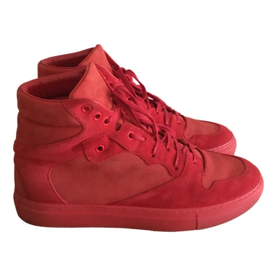 Pre-owned Balenciaga Arena High Trainers In Red