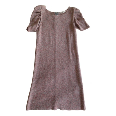 Pre-owned Maje Linen Mid-length Dress In Pink