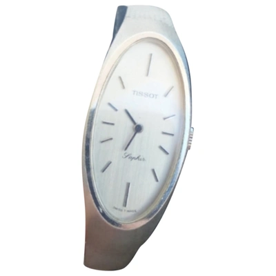 Pre-owned Tissot White Gold Watch In Silver