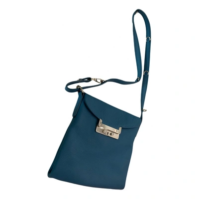 Pre-owned Vbh Leather Crossbody Bag In Blue