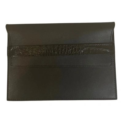 Pre-owned Giuseppe Zanotti Leather Clutch Bag In Black