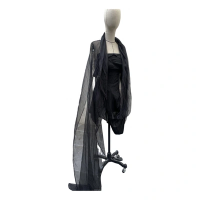 Pre-owned Yohji Yamamoto Silk Dress In Black