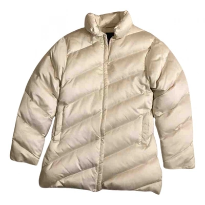 Pre-owned Moncler Silk Puffer In White