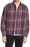 John Elliott Hemi Point Sur Check Oversize Cotton Button-up Shirt In Elderberry Check