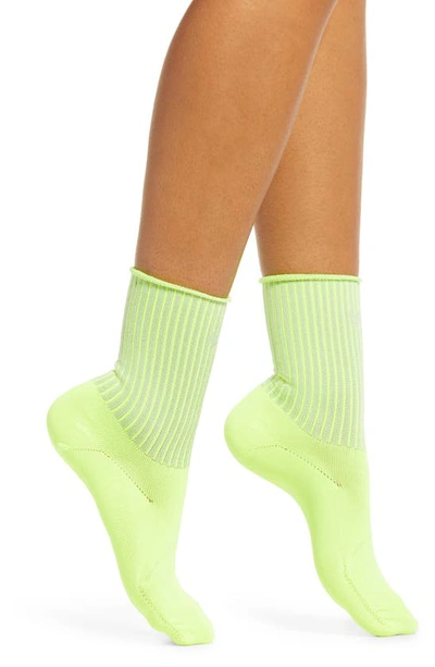 Nike One Wildcard Ankle Socks In Volt/ Silver