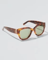 Saint Laurent Ysl Oversized Acetate Cat-eye Sunglasses In Medium Havana