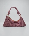 Cult Gaia Hera Nano Knotted Embellished Shoulder Bag In Shell Pink