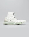 Y-3 Runner 4d Convertible Suede-trimmed Scuba And Mesh Sneakers In White
