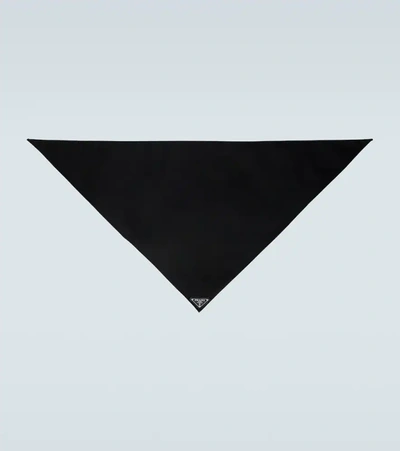 Prada Re-nylon Foulard Scarf In Black