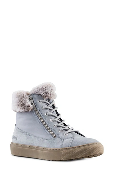 Cougar Dubliner Faux Fur Trim Waterproof Bootie In Ash Blue