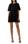 English Factory Scallop Minidress In Black