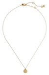 Kate Spade Pavé Mini Initial Pendant Necklace In Clear/ Gold K