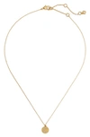 Kate Spade Pavé Mini Initial Pendant Necklace In Clear/ Gold C