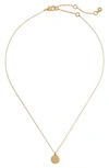 Kate Spade Pavé Mini Initial Pendant Necklace In Clear/ Gold H