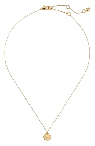 Kate Spade Pavé Mini Initial Pendant Necklace In Clear/ Gold L