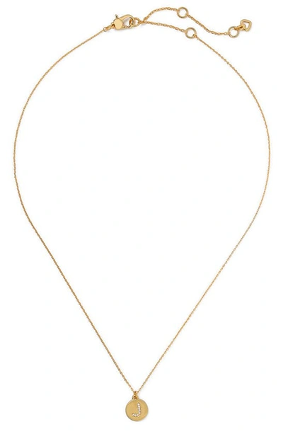 Kate Spade Pavé Mini Initial Pendant Necklace In Clear/ Gold J