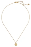 Kate Spade Pavé Mini Initial Pendant Necklace In Clear/ Gold P