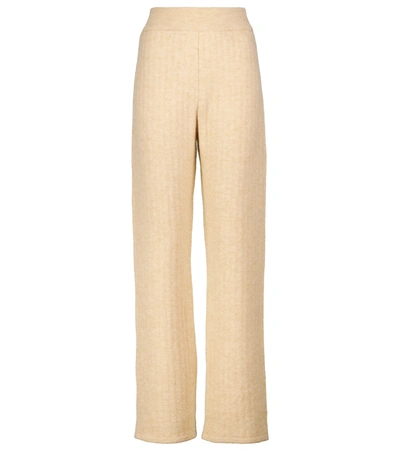 Nanushka Women's Shad Straight-leg Knit Pants In Creme