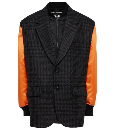 Junya Watanabe Reversible Wool And Cashmere Blazer In Blk/gry X Blk