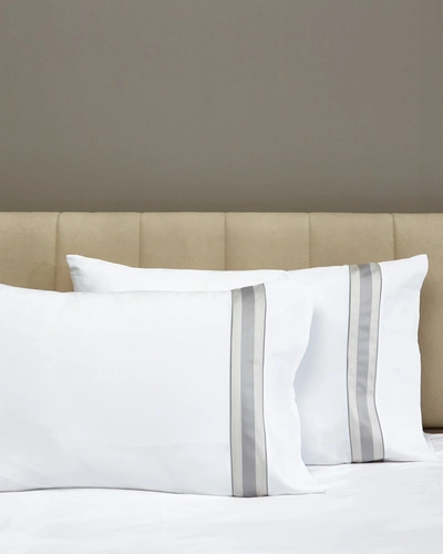 Signoria Firenze Dimora King Pillowcases, Set Of 2 In White/silver Moon