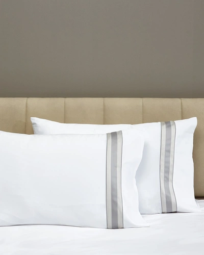 Signoria Firenze Dimora Pillowcases In White/silver Moon
