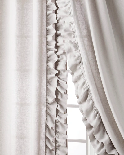 Amity Home Two Basillo Linen Curtains In Platinum Grey