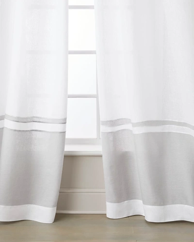 Amity Home Orfeo Linen Curtain, Single In White/grey