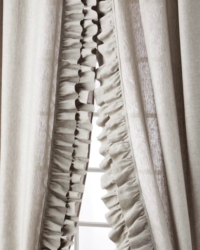 Amity Home Two Basillo Linen Curtains In Grey Chambray