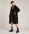 Allsaints Serra Reversible Shearling Coat In Leopard Brown