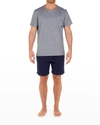Hom Men's 2-piece T-shirt & Shorts Pajama Set In Ra Navy
