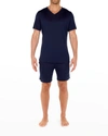 Hom Men's Cocooning Short-sleeve Shirt In Ra Navy