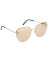 Cartier Panthere Semi-rimless Metal Cat-eye Sunglasses In Golden/rose Gold