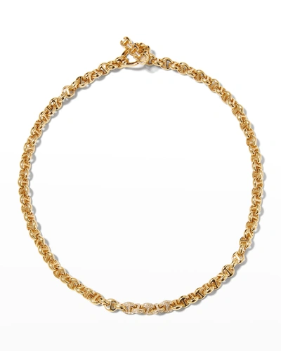 Hoorsenbuhs 5mm Link Necklace In 18k Yellow Gold With Diamonds