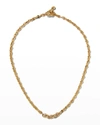 HOORSENBUHS 3MM OPEN-LINK NECKLACE WITH 5-LINK MICRO PAVE IN 18K YELLOW GOLD,PROD247580397