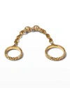HOORSENBUHS 3MM BONDED RING WITH PAVE 5MM LINKS IN 18K YELLOW GOLD,PROD247580403