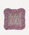 Coco & Wolf Poppy And Daisy Teal Frill Edge Square Cushion In Assorted