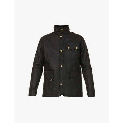 Peregrine Bexley Press-stud Waxed-cotton Jacket In Black