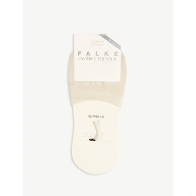 Falke Womens 4019 Cream Invisible Cotton-blend Toe Socks 1size