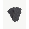Johnstons Ribbed Fingerless Cashmere Gloves In Dark Granite