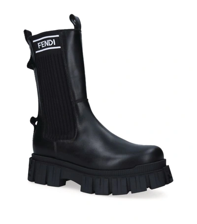 Fendi Kids Logo-print Elasticated Boots In Multi