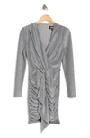 Alexia Admor Ruched Drape Minidress In Silver