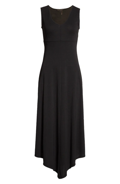 Donna Karan Dkny Cascade Jersey Midi Dress In Black