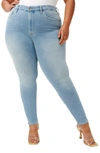Good American Good Legs Destroyed Hem Ankle Skinny Jeans In Blue629n