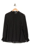 Daniel Rainn Long Sleeve Swiss Dot Blouse In A935 Black