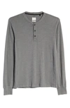 Rag & Bone Slub Cotton Slim Fit Henley In Dark Grey