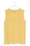 Madewell Whisper Shout Cotton V-neck Tank In Autumn Gold