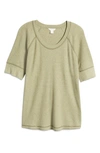 Caslon ® Elbow Sleeve Waffle Top In Olive Heather