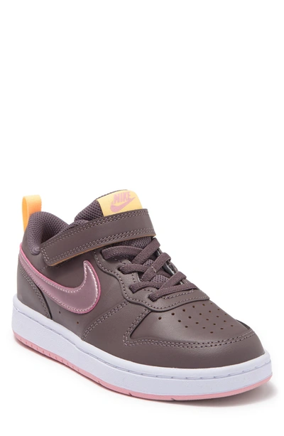 Nike Kids' Court Borough Low 2 Sneaker In 200 Vltore/ Pnkglz