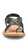 Born Inya Crossover Sandal In Black Leather